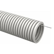 Труба гофрированная ПВХ d25мм с протяжкой сер. (уп.50м) TOKOV ELECTRIC TKE-TG/P-25-C06/50