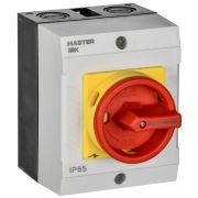 Переключатель кулачковый 10А (сх. 10) в боксе закрытая рукоятка авар. IEK MI-CS22-010-010