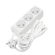 Удлинитель 3х3м без заземл. 10А IP20 2.2кВт ПВС 2х0.75 бел. DOMTOK 2371