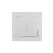 Выключатель 2-кл. СП Mira 10А IP20 с бел.вставкой бел. LEZARD 701-0202-101