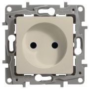 Розетка 1-м СП Etika 16А IP20 250В 2P без заземл. немецк. стандарт винтов. клеммы механизм сл. кость IEK 672320