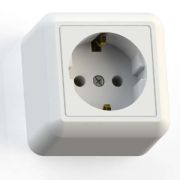 Розетка 1-м ОП Оптима РА16-376 16А IP20 с заземл. с монтаж. пластиной сл. кость Кунцево 8036