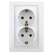 Розетка 2-м СП Plano 1-205-01 16А IP20 250В 2х2P+E Schuko бел. Intro Б0053915
